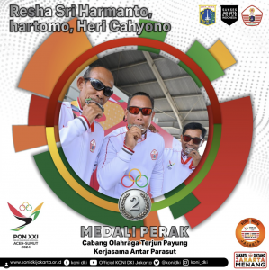 Medali Perak untuk Jakarta!

Kami ucapkan selamat dan terima kasih kepada Resha Sri Haarmanto, Hartomo, dan Heri Cahyono, yang berhasil mempersembahkan medali untuk Jakarta, cabang olahraga Terjun Payung.

Jakarta Datang Jakarta Menang!
Sukses Jakart