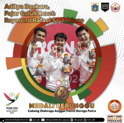 Medali Perunggu untuk Jakarta!

Kami ucapkan selamat dan terima kasih kepada Aditya Baskara, Fajar Galuh Rezch, dan Raymond Rafael S. A, yang berhasil mempersembahkan medali untuk Jakarta, cabang olahraga Anggar.

Jakarta Datang Jakarta Menang!
Sukse