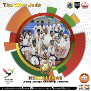Medali Emas untuk Jakarta!

Kami ucapkan selamat dan terima kasih kepada Tim Atlet Judo DKI Jakarta, yang berhasil mempersembahkan medali untuk Jakarta. di Nomor Beregu Campuran.
