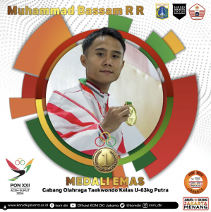 Medali Perak untuk Jakarta!

Kami ucapkan selamat dan terima kasih kepada Muhammad Bassam R. R., yang berhasil mempersembahkan medali untuk Jakarta, cabang olahraga Taekwondo.

Jakarta Datang Jakarta Menang!
Sukses Jakarta untuk Indonesia!