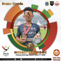 Medali Perunggu untuk Jakarta!

Kami ucapkan selamat dan terima kasih kepada Ivano Grevis, yang berhasil mempersembahkan medali untuk Jakarta, cabang olahraga Sepatu Roda.

Jakarta Datang Jakarta Menang!
Sukses Jakarta untuk Indonesia!